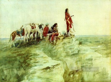 アメリカインディアン Painting - メディスン・ロック 1890年 チャールズ・マリオン・ラッセル アメリカ・インディアン